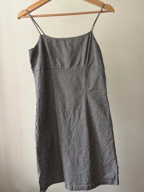 1990s Gingham Mini Dress | Vintage Spaghetti Strap Dress